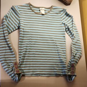 Matilda Jane Blue and Brown Striped Long Sleeve Tee